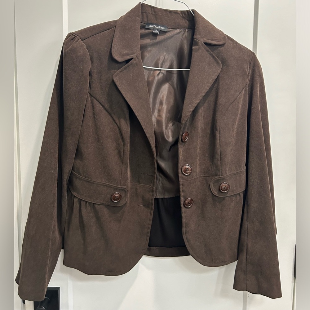 Brown Suede Blazer / Jacket Size S